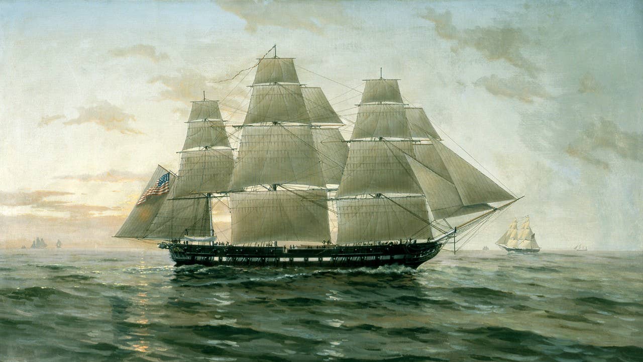 USS Chesapeake, painting by F. Muller (early 1900s). (Wikimedia Commons)