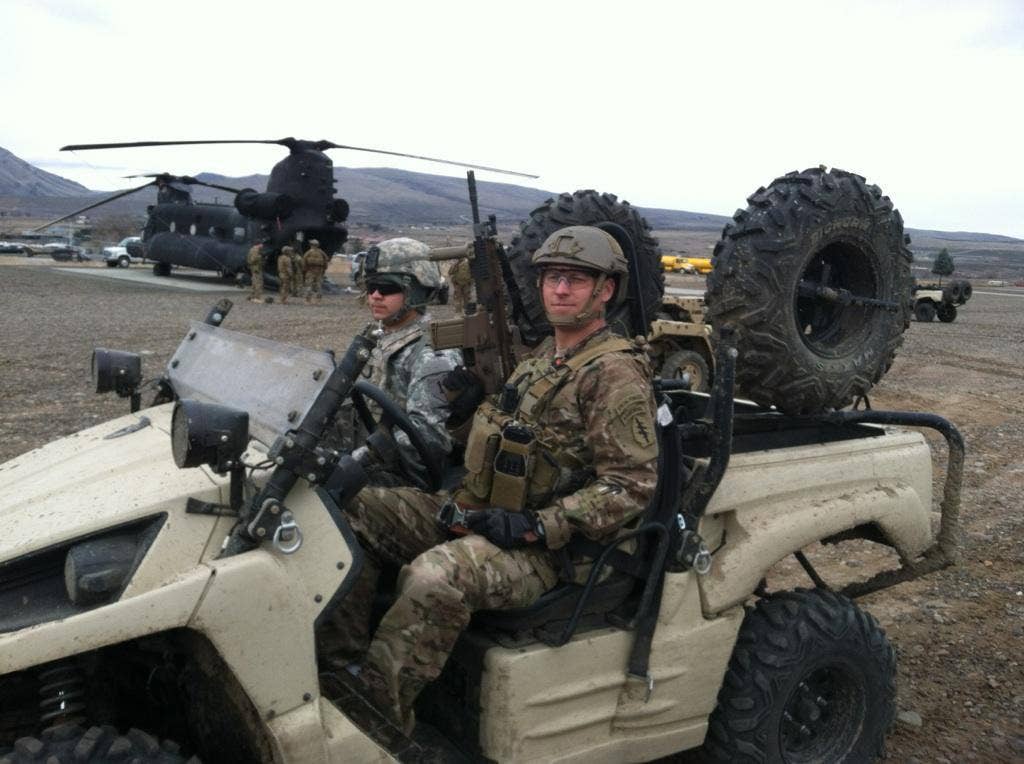 Then-Staff Sgt. Earl Plumlee, poses for a photo during pre-deployment training, 2013, Yakima, Wash. (Photo Credit: U.S. Army)