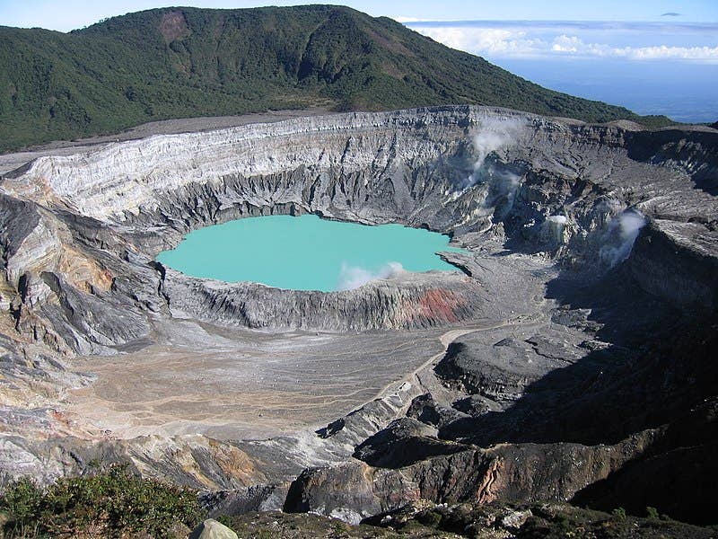 <a href="https://en.wikipedia.org/wiki/Po%C3%A1s_Volcano_National_Park">Poás Volcano Crater</a> is one of Costa Rica's main <a href="https://en.wikipedia.org/wiki/Tourism_in_Costa_Rica">tourist attractions</a>.
