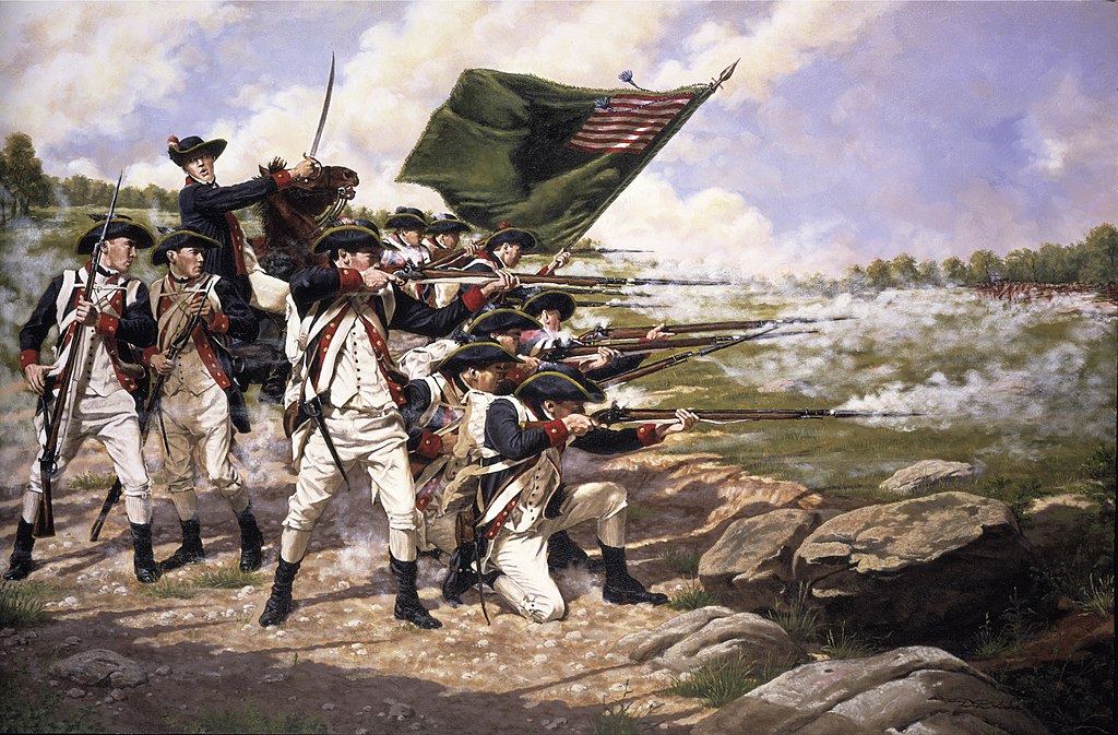 An American company on line, Battle of Long Island, August 1776. (Public domain)