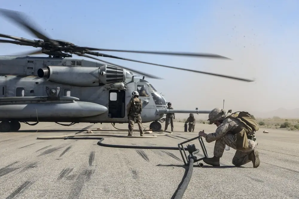 <em>Refueling in the military needs to be done both safely and quickly (U.S. Marine Corps)</em>