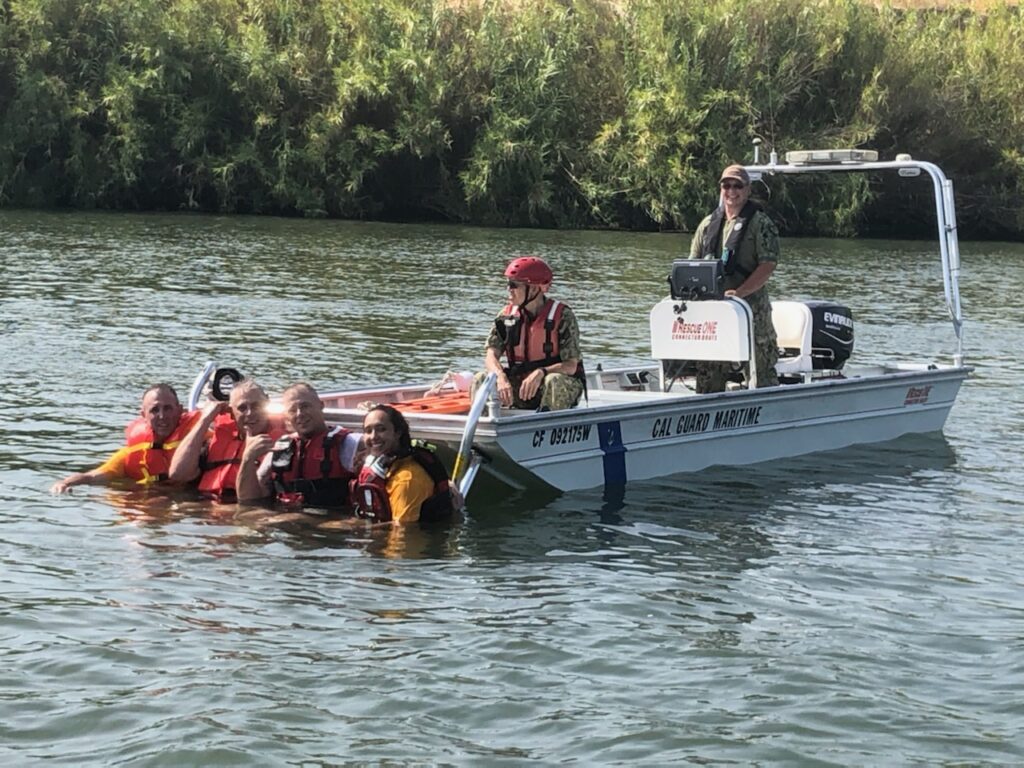 <em>Cal Guard Maritime members conduct waterborne training (Cal Guard)</em>