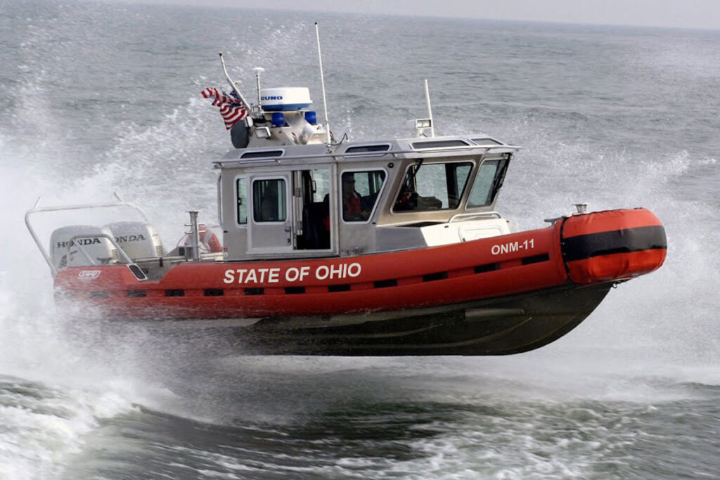 <em>An ONM patrol boat on Lake Erie (Ohio Naval Militia)</em>
