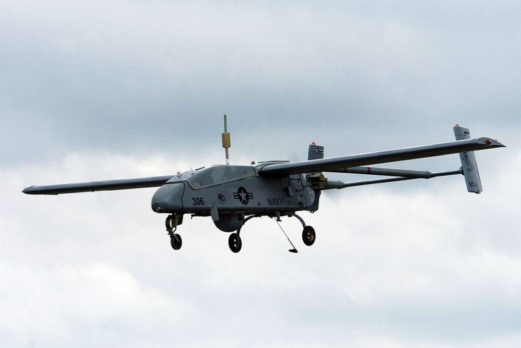 <em>The RQ-2A Pioneer is one of the first drones to enter the fleet (U.S. Navy)</em>