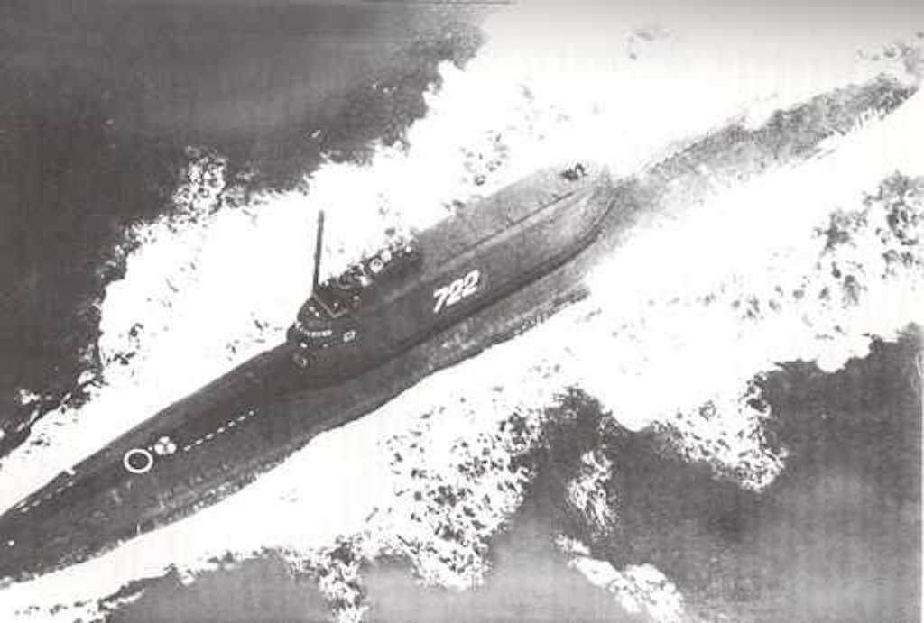 Golf II-class ballistic missile submarine K-129, hull number 722. (Public domain)