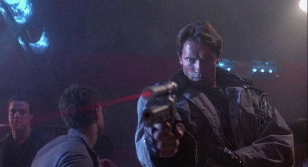 <em>SureFire made the iconic laser sight on the T-800's gun (Orion Pictures)</em>