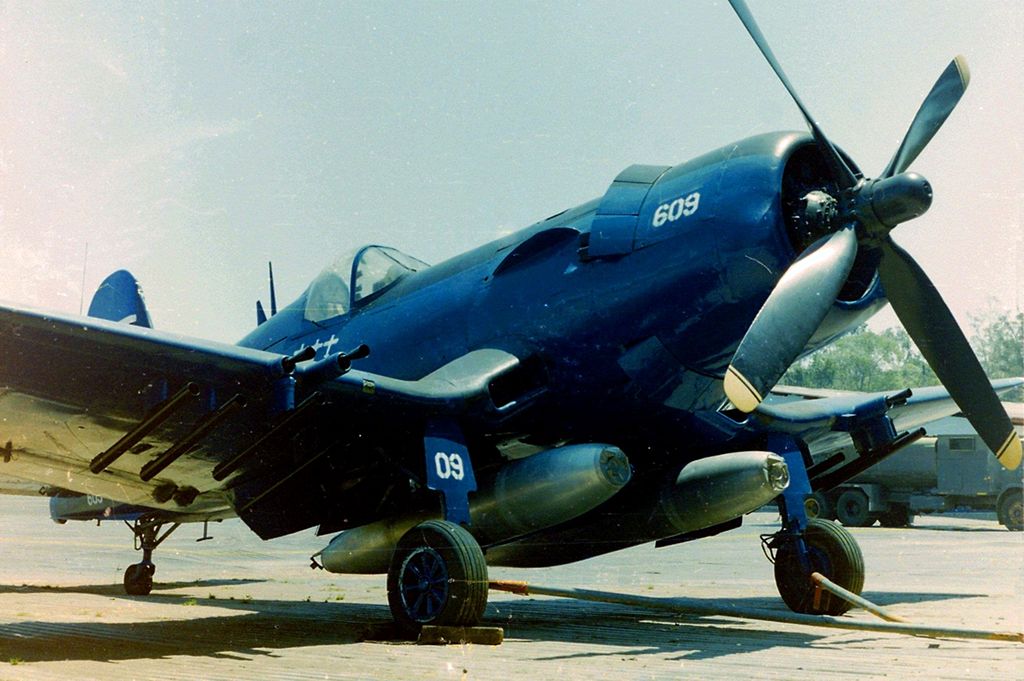 Honduran Air Force Vought F4U-5NL No. FAH-609 Corsair flown by Cap. Fernando Soto when he shot down three Salvadoran planes. Now on display at the Museo del Aire in Tegucigalpa.
