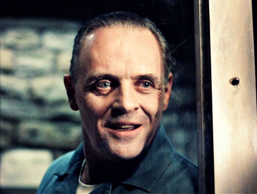 Anthony Hopkins as Dr. Hannibal Lecter in <em>The Silence of the Lambs</em>. Photo courtesy of pinterest.com.