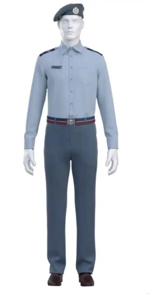 <em>The proposed male service dress uniform (MOD)</em>