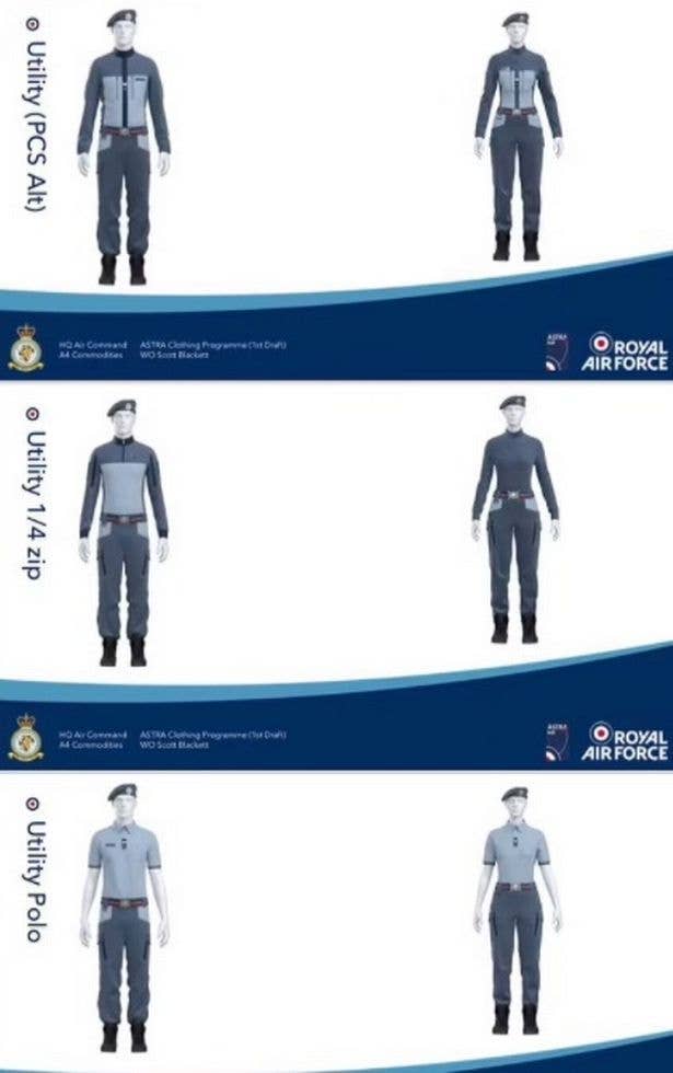 <em>The proposed RAF utility uniforms variants (MOD)</em>