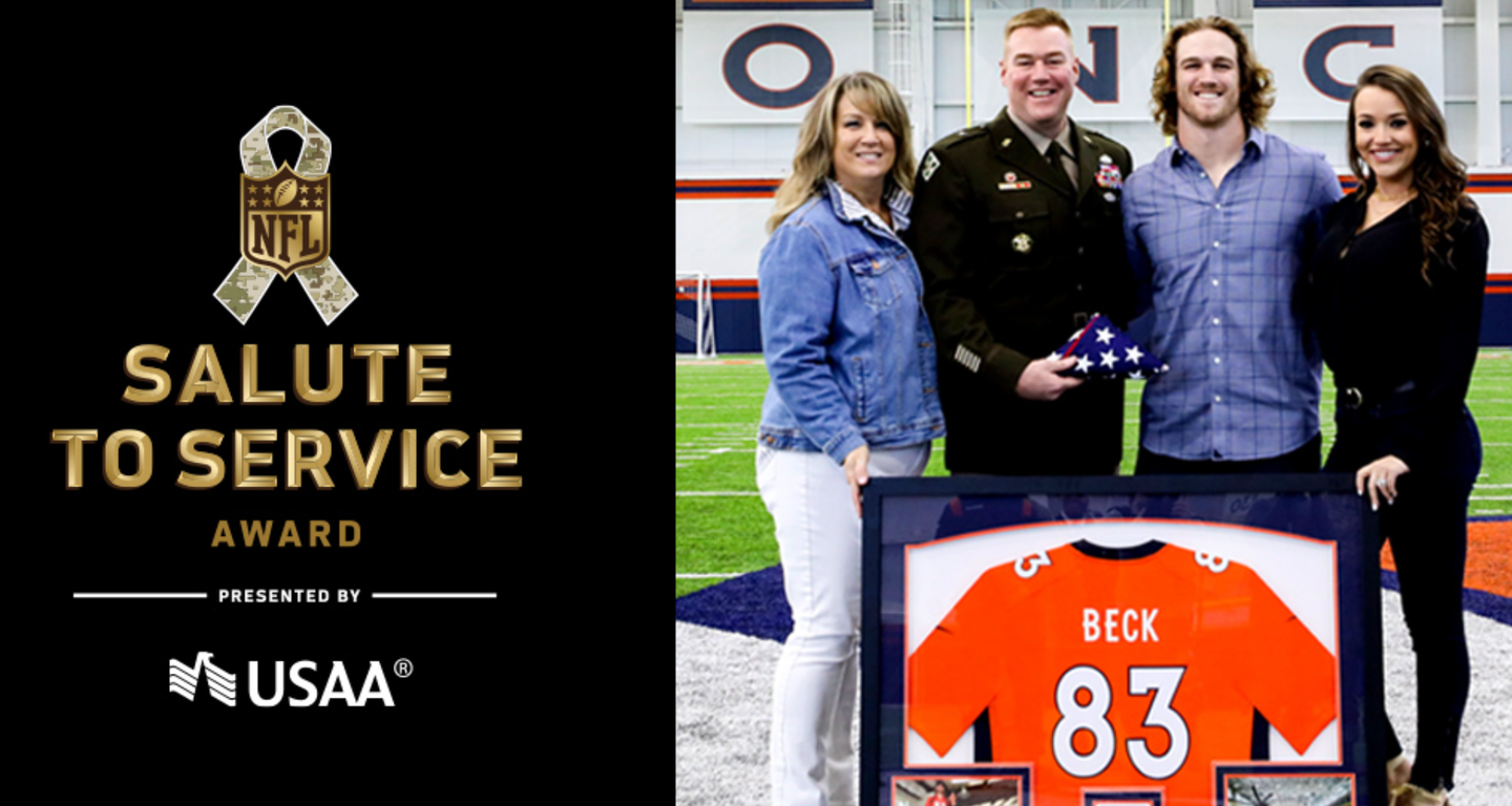NFL and USAA announce Denver Broncos TE Andrew Beck as recipient of 11th annual Salute to Service Award presented by USAA