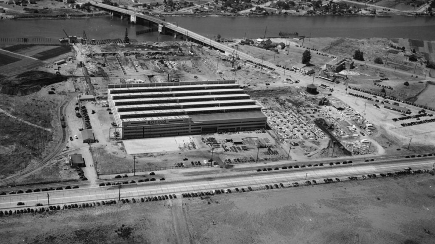 An aerial photo of Boeing Plant 2 dated June 14, 1940 (U.S. National Archives and Records Administration)