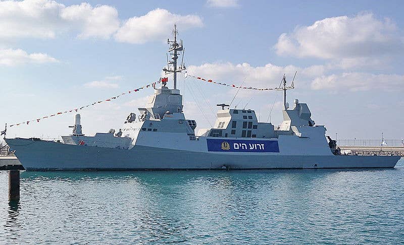Israeli Navy Sa'ar 5-class corvette INS <em>Lahav</em>. (Public domain)