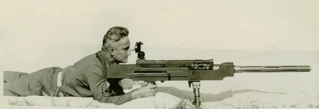 <em>An experimental shoulder-fired version of the M2 Browning, October 9, 1936 (Springfield Armory)</em>