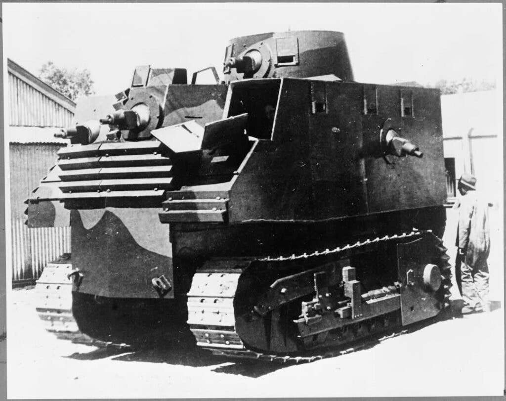 <em>One of the few photographs taken of the Semple tank in 1940 or 1941 (Public Domain)</em>