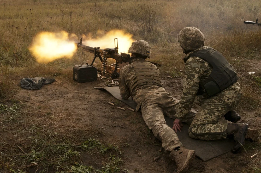 Ukraine converted .50 caliber machine guns into shoulder-fired infantry weapons