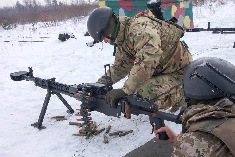 <em>The modified DShK brings enhanced capabilities to the Ukrainian infantry (U.S. Army)</em>