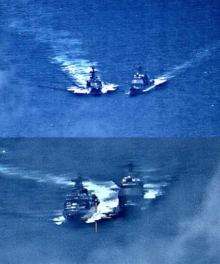 Russian and American warships almost collided in the Philippines