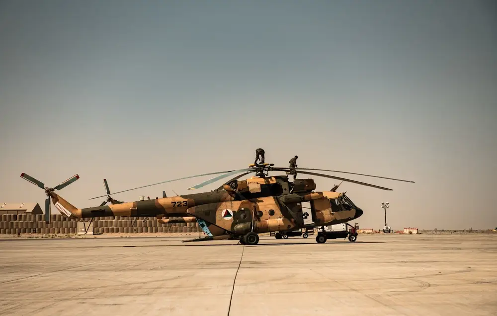 <em>Soviet-era Mi-17s were previously provided to the Afghan military (U.S. Air Force)</em>