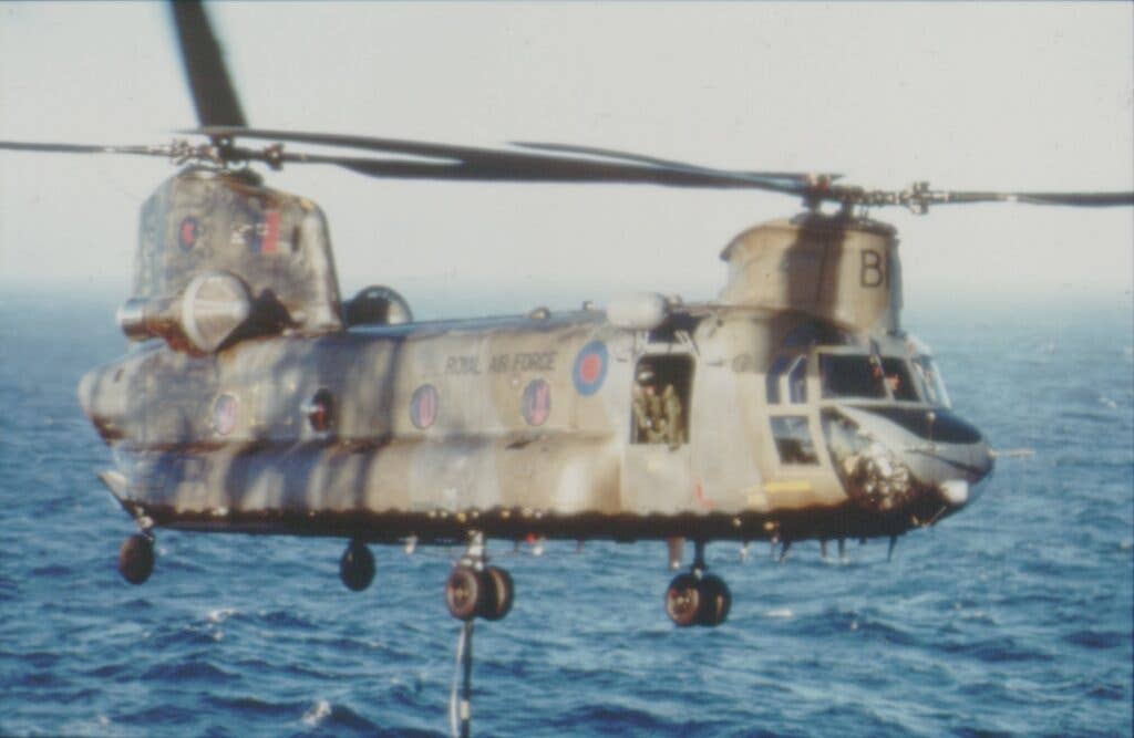 <em>Bravo November was the only Chinook to survive the Falklands War (MOD)</em>