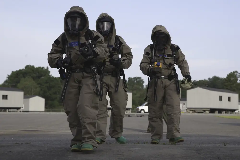 <em>Special protective equipment is essential to survive and operate in a chemical, biological, radiological, or nuclear environment (U.S. Marine Corps)</em>