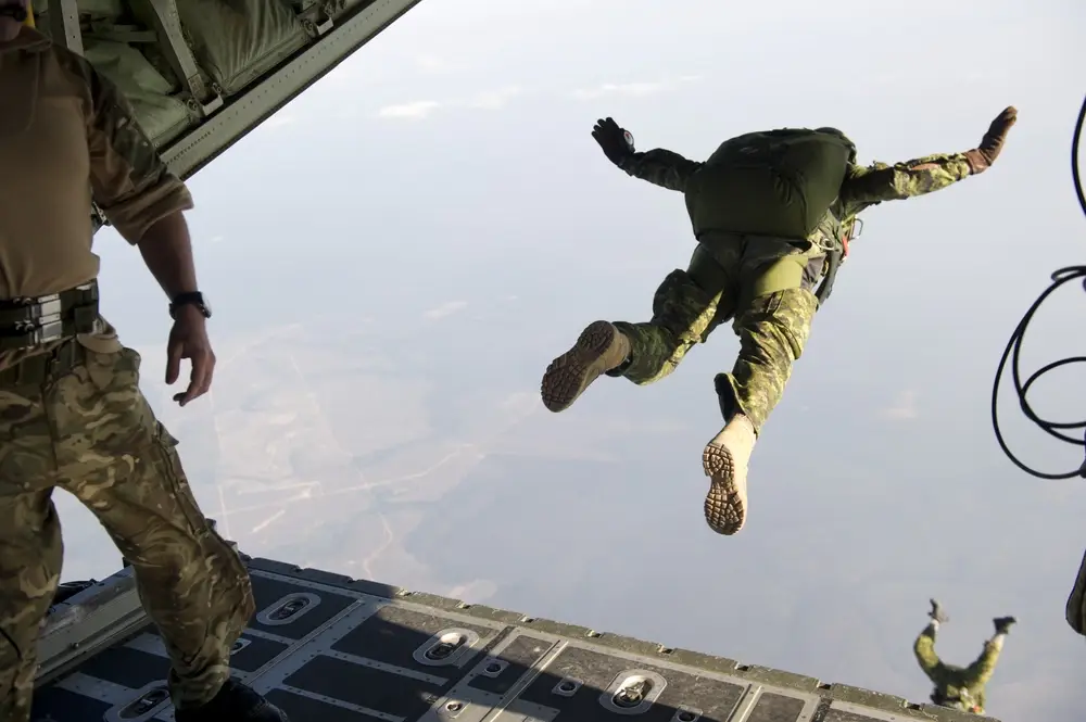 <em>A HALO jump reduces the chance of detection during an infil (U.S. Army)</em>