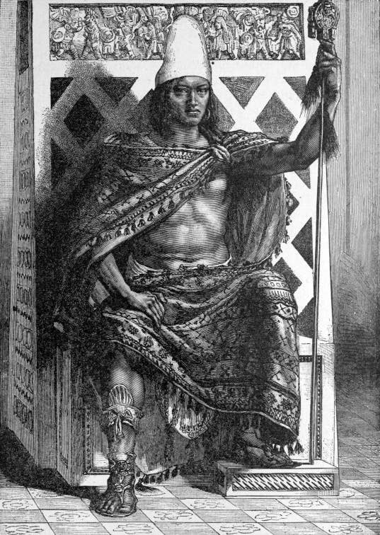 1892 illustration of Moctezuma II.