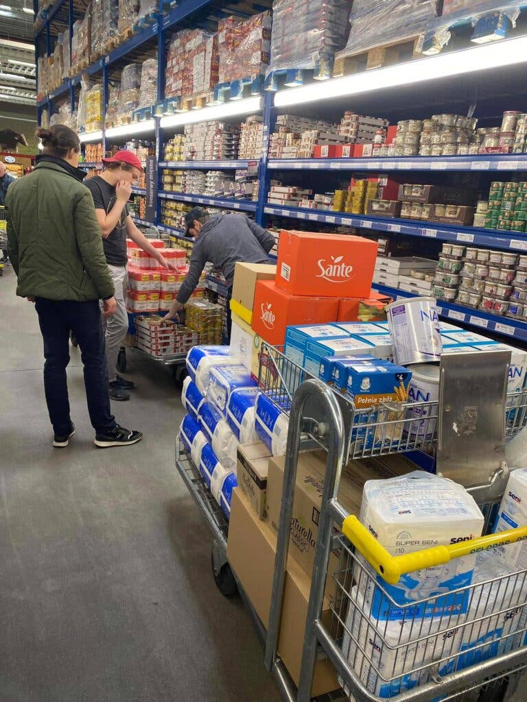 Shopping for items in Poland. (Photo courtesy of the Perry family)