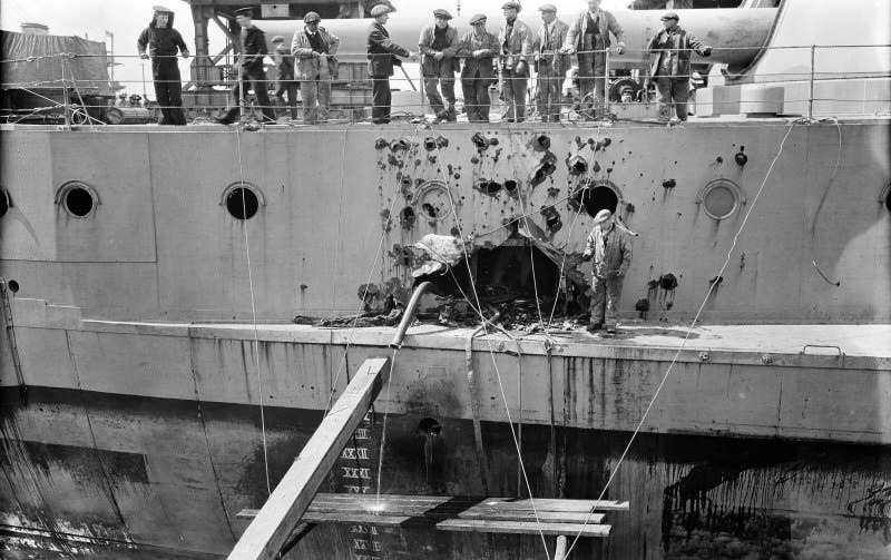 damage to HMS Warspite