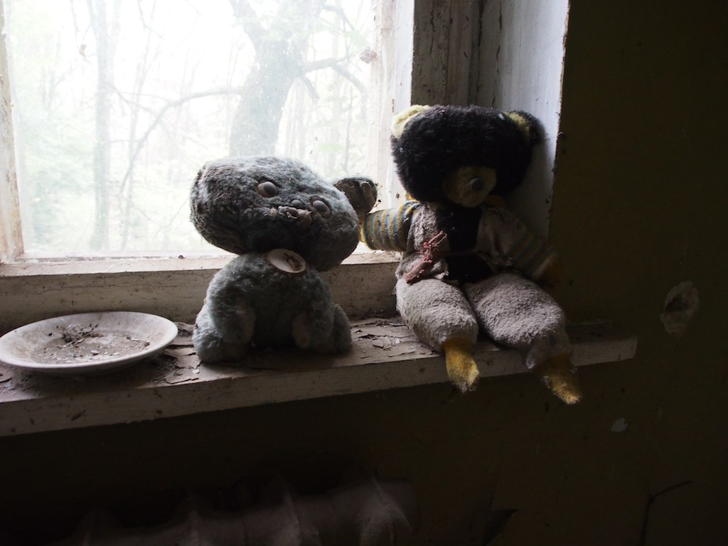 Abandoned objects in the Chernobyl evacuation zone.