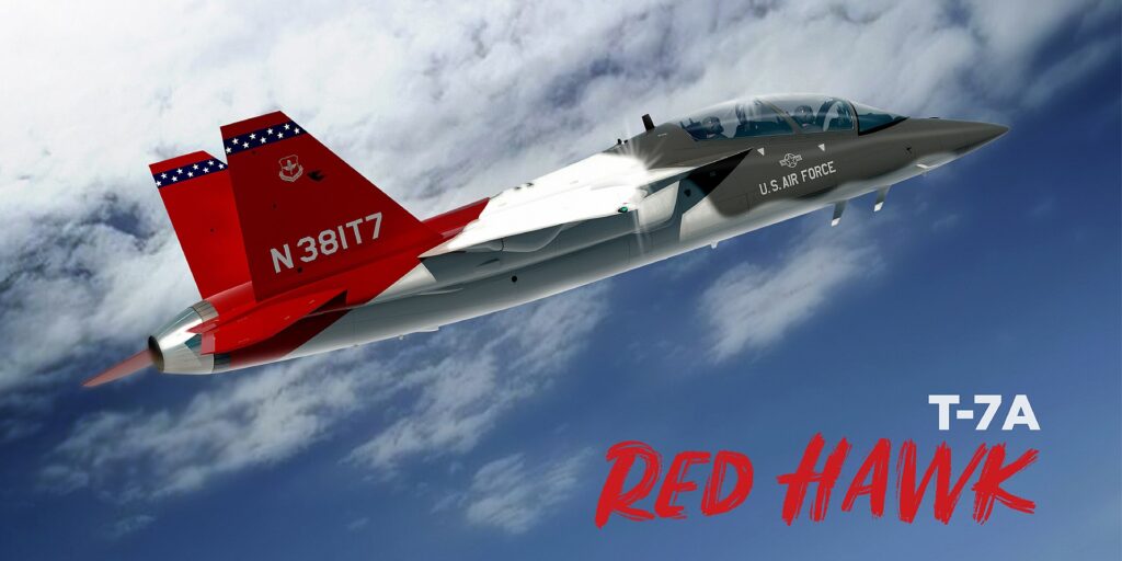 <em>A digital render of the Red Hawk published by the Air Force after the aircraft's naming (U.S. Air Force)</em>