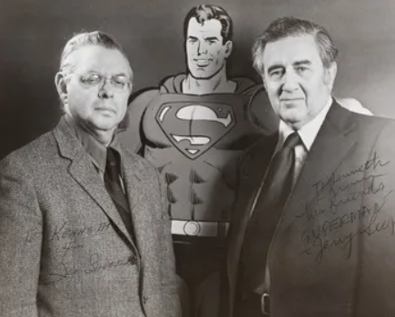 Joe Shuster, The Man of Steel and Jerry Siegel. Photo courtesy of tvtropes.org.