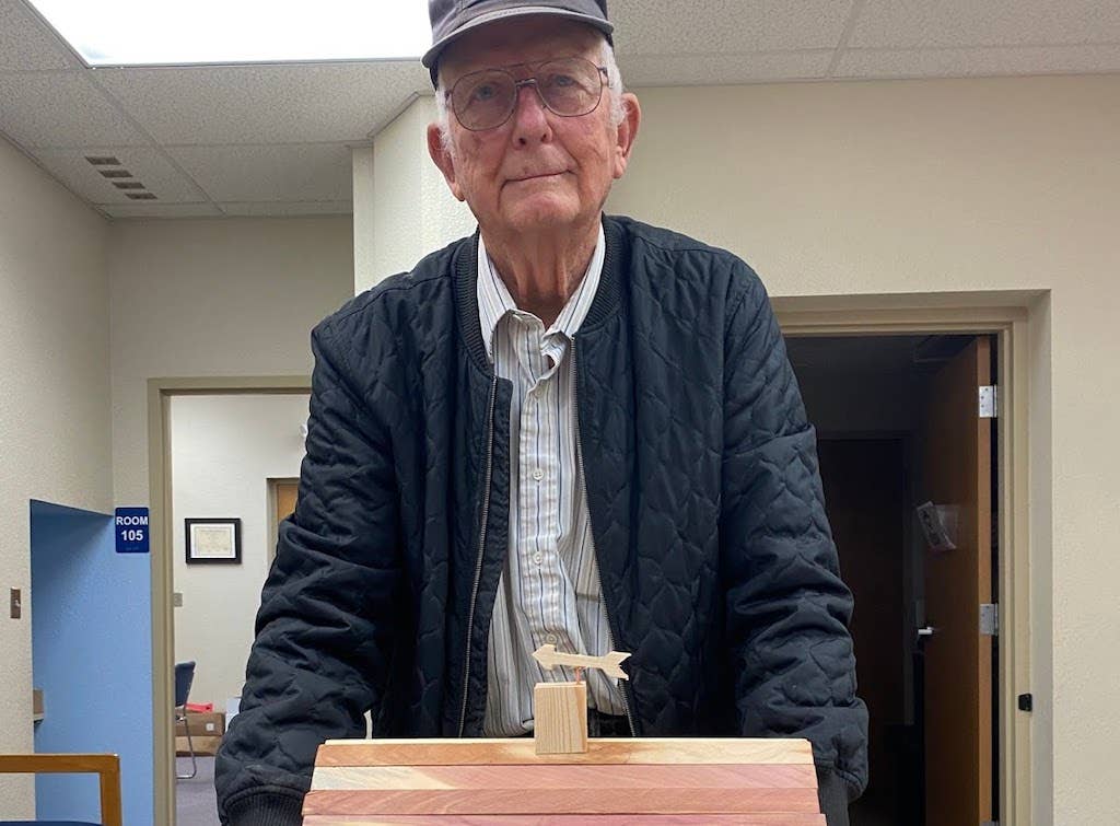 Vet creates homemade Lincoln Logs and donates to schools