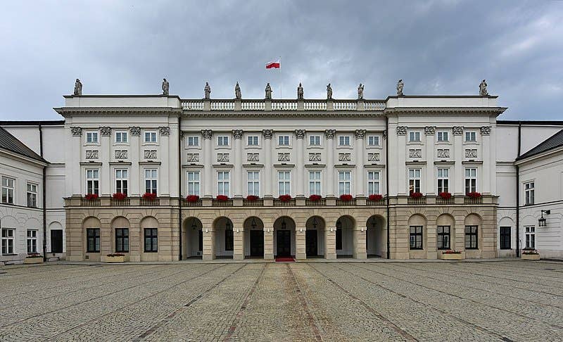 The <a href="https://en.wikipedia.org/wiki/Presidential_Palace,_Warsaw">Presidential Palace</a> in <a href="https://en.wikipedia.org/wiki/Warsaw">Warsaw</a>, Poland, where the Warsaw Pact was established and signed on 14 May 1955.