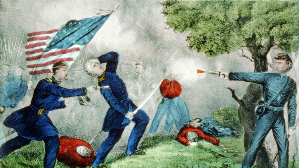  	Death of Col Edward D. Baker: At the Battle of Balls Bluff near Leesburg Va. Oct. 21st 1861.