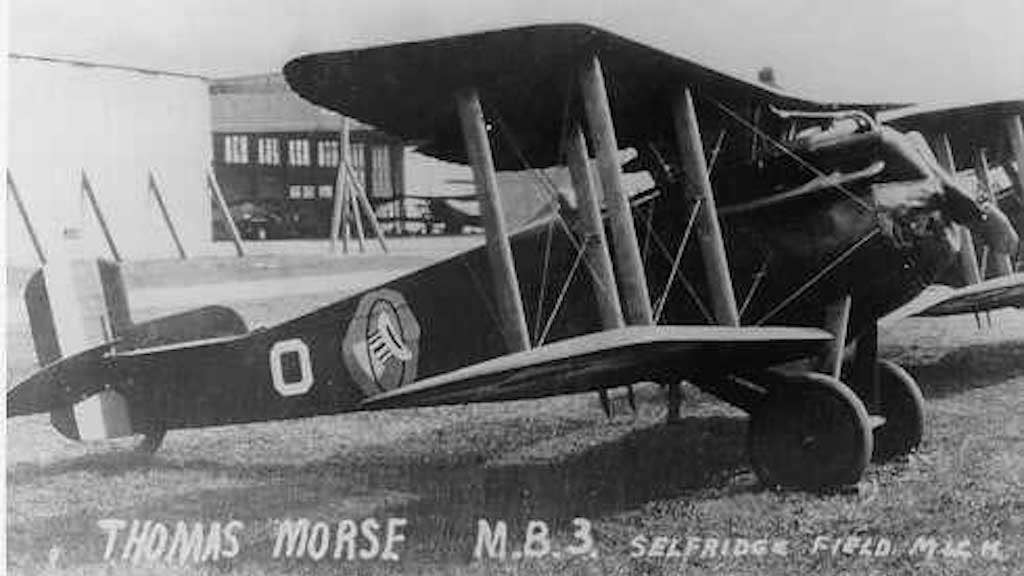 A Thomas-Morse MB-3 at Selfridge Field, one of the types of planes used in the film.