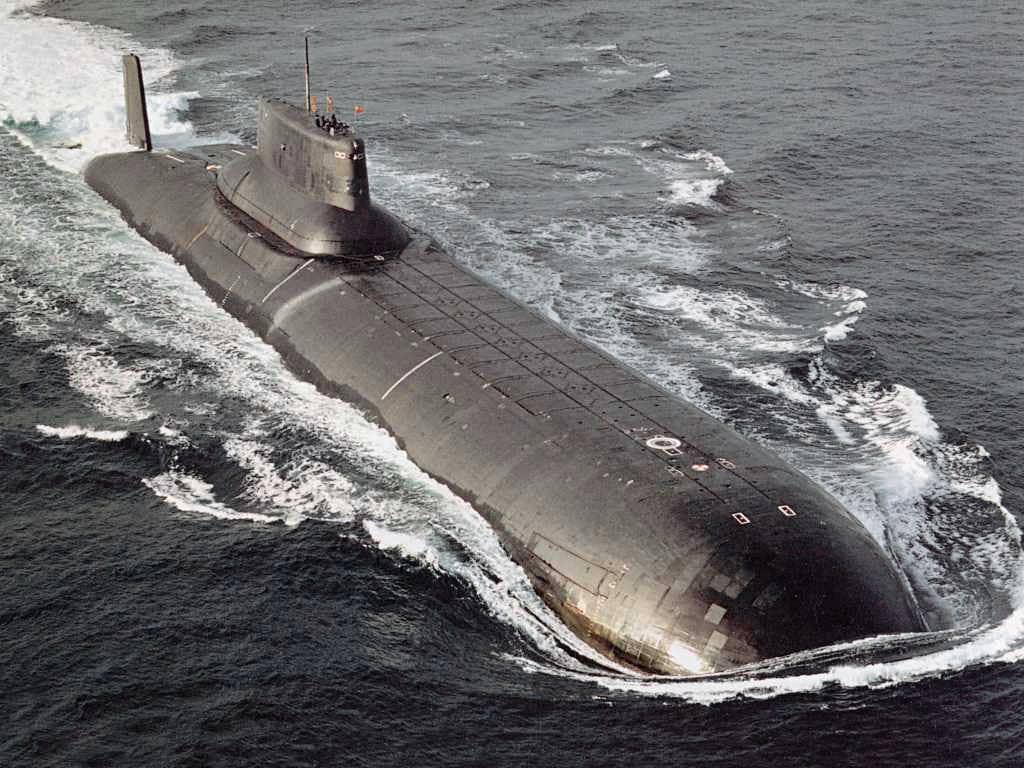 Typhoon class submarine at sea. (Bellona Foundation)