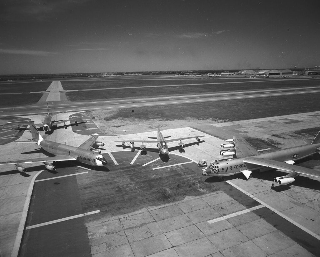 Bombers sitting at Tinker Air Force Base in the late 1950s