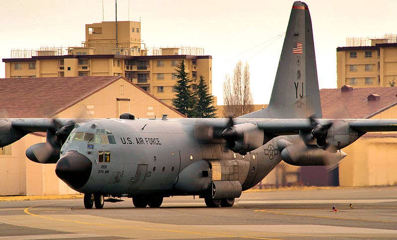 Hercules lands at Yokota Air Base