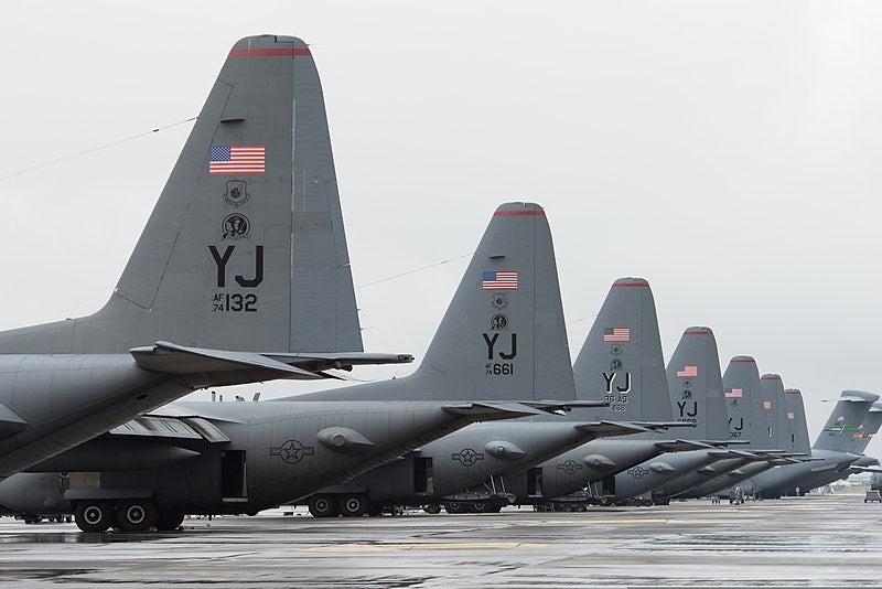 U.S. Air Force C-130 Hercules aircraft at Yokota Air Base