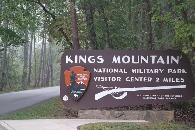 <em>The entrance sign at Kings Mountain Military Park (NPS)</em>