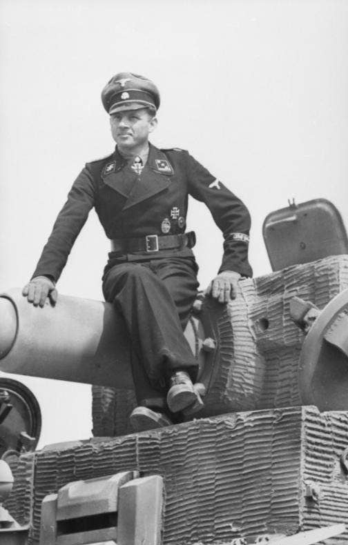 <em>Tank ace Michael Wittman's Tiger I coated in </em>Zimmerit<em> (Bundesarchiv)</em>