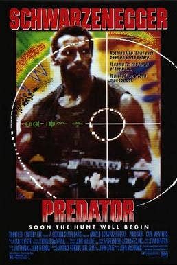Film poster for the <a href="https://en.wikipedia.org/wiki/1987_in_film">1987 film</a> <em><a href="https://en.wikipedia.org/wiki/Predator_(film)">Predator</a></em>. (Wikipedia)