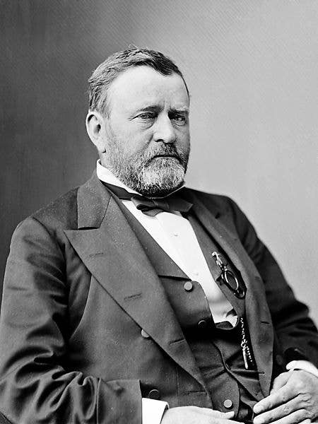 Portrait of Ulysses S. Grant by <a href="https://en.wikipedia.org/wiki/Mathew_Brady">Mathew Brady</a>, 1870–1880. (Public domain)