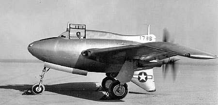 <em>The first XP-56 prototype (U.S. Air Force)</em>