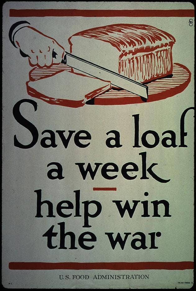 slilced bread world war ii poster