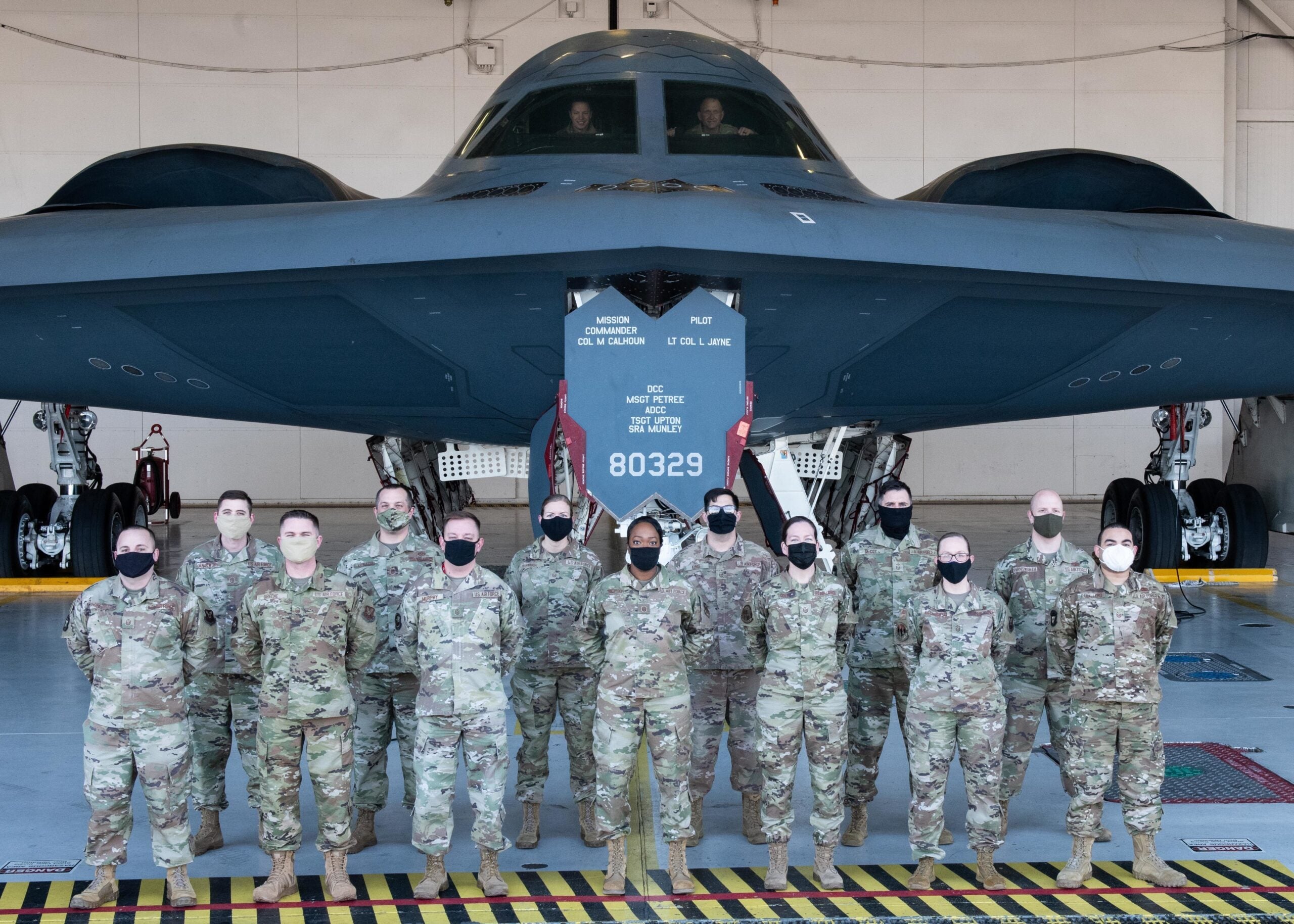 Bomber and crew at Whiteman Air Force Base