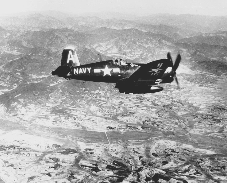 <em>Although the jet age had arrived, the F4U Corsair was still an excellent close air support platform during the Korean War (U.S. Navy)</em>