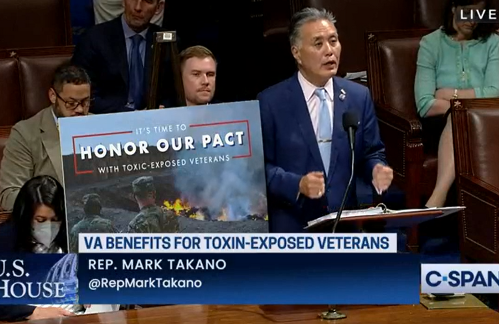 <em>Rep. Mark Takano (D-CA) introduced the PACT Act in the House in June 2021 (C-SPAN)</em>