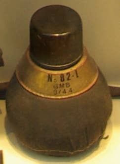 Gammon Bomb (dated March 1944) shown filled. (Wikipedia)